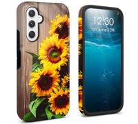 BPQOJB for Samsung Galaxy S26 Case 2026 Dual Layer Cover Hard PC + Soft TPU Black Shockproof Protective Phone Case for Samsung Galaxy S26 6.3 inch - Sunflowers on the Board
