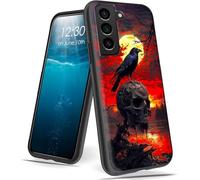 BPQOJB for Samsung Galaxy S26 Case Ultra-Thin Slim Lightweight Soft TPU Protective Phone Case for Galaxy S26 5G 2026 - Moon Skull and The Crow