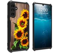 BPQOJB for Samsung Galaxy S26 Case with Sunflowers on the Board Pattern Design Soft TPU Bumper + Acrylic Back Lightweight Shock Protective Phone Case for Samsung Galaxy S26 5G 6.3 inch 2026