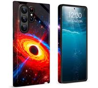 BPQOJB for Samsung Galaxy S26 Ultra Case 2026 Dual Layer Cover Hard PC + Soft TPU Black Shockproof Protective Phone Case for Samsung Galaxy S26 Ultra 6.9 inch - Orange Galaxy Planet