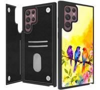 BPQOJB for Samsung Galaxy S26 Ultra Case Wallet Case with Card Holder PU Leather Magnetic Buckles Kickstand Phone Cover for Samsung Galaxy S26 Ultra 6.9 inch 2026 - Watercolor Birds on Tree