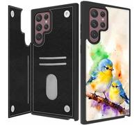 BPQOJB for Samsung Galaxy S26 Ultra Case Wallet Case with Card Holder PU Leather Magnetic Buckles Kickstand Phone Cover for Samsung Galaxy S26 Ultra 6.9 inch 2026 - Birds on Tree