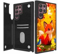 BPQOJB for Samsung Galaxy S26 Ultra Case Wallet Case with Card Holder PU Leather Magnetic Buckles Kickstand Phone Cover for Samsung Galaxy S26 Ultra 6.9 inch 2026 - Fox and Birds