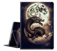 BPQOJB for Samsung Galaxy Tab A9 Plus Case with Adjustable Stand & Auto Wake/Sleep Feature Smart Protect Cover Case for Samsung Galaxy Tab A9 Plus 11 inch 2023 - Golden Dragon and Moon