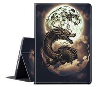 BPQOJB for Samsung Galaxy Tab S9 Plus Case with Adjustable Stand & Auto Wake/Sleep Slim Smart Protect Cover Tablet Case for Samsung Galaxy Tab S9 Plus 5G 12.4 inch 2023 - Golden Dragon and Moon