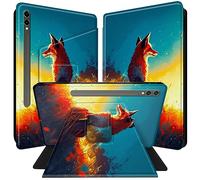 BPQOJB for Samsung Galaxy Tab S9 Ultra Case 360 Degree Rotating Smart Cover with Adjustable Stand & Auto Wake/Sleep Tablet Case for Samsung Galaxy Tab S8 Ultra 5G 14.6 inch - Cute Fox in The Sunset