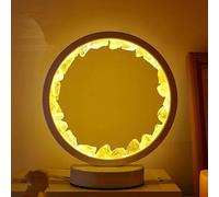 Bprtcra Amethyst Night Light, Natural Crystal Lamp, Healing Crystal Table Lamp, Three Light Modes, Adjustable Brightness, USB Port Power Supply, Premium Gift (White Round Citrine)