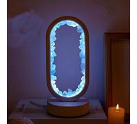 Bprtcra Amethyst Night Light, Natural Crystal Lamp, Healing Crystal Table Lamp, Three Light Modes, Adjustable Brightness, USB Port Power Supply, Premium Gift (White Oval Celestite)