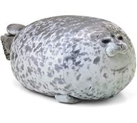 Bprtcra Chubby Blob Seal Pillow Cute Seal Plush Toy Cotton Stuffed Animals Ocean Animal Soft Fluffy Plush Toy Doll Gifts for Kids and Adults (Grey-40CM)