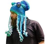 Bprtcra Handwoven Knitted Hat, Adult Unisex Funny Cartoon Octopus, Long Tentacles, Eyes Hat, Cosplay Hat, Party Props, Tap A, One Size