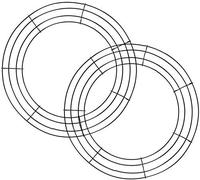 Bprtcra Metal Wire Wreath Frame, Round Wire Wreath Making Ring DIY Macrame Floral Crafts Wire Form for Christmas New Year Home Party Valentines Decoration (2 PCS- 16 inch)