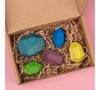 Bprtcra Stones Toys, Building Block, Natural Wooden Balance Block Colored Wooden Stone Stacking Game Rock Block Set Balance Classification Educational Toys Suitable for Children Toys(5 Pcs)