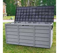 BPS Access Solutions Bps Deluxe 290L Outdoor Garden Furniture Storage Box - All Weather Resistant - Fade Free - Wood Panel Effect