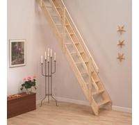 BPS Access Solutions Bps Deluxe Extra Wide Space Saving Staircase - Floor Height Up To 2.83M - Durable Spruce Wood - 300Kg Load Rating