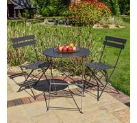 BPS Access Solutions Bps Deluxe Garden Bistro Set - Round Table (Black)