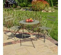 BPS Access Solutions Bps Deluxe Garden Bistro Set - Round Table (Olive Green)