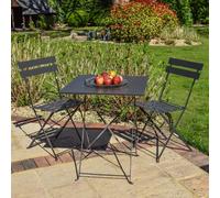 BPS Access Solutions Bps Deluxe Garden Bistro Set - Square Table (Black)
