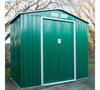 BPS Access Solutions Bps Deluxe Outdoor Apex Steel Garden Shed 7 X 4Ft Green - Easy Assembly - Powder Coated