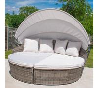 BPS Access Solutions Bps Deluxe Rattan Sun Bed With Sun Shade