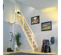BPS Access Solutions Bps Deluxe Space Saving Staircase - Floor Height Up To 2.83M - Durable Spruce Wood - 250Kg Load Rating