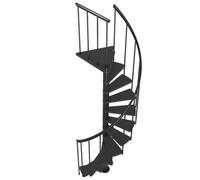 BPS Access Solutions Bps Deluxe Spiral Staircase - 1400mm Diameter - Anthracite - Floor Height Up To 2.80M - Extra Strong Beech Treads