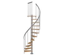 BPS Access Solutions Bps Deluxe Spiral Staircase - 1400mm Diameter - Beech & Grey - Floor Height Up To 2.80M - Extra Strong Beech Treads