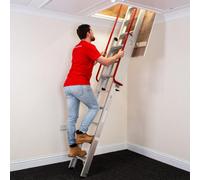 BPS® Grand Sliding Loft Ladder | Heavy Duty Aluminium | Twin Handrails | Huge 200kg Weight Rating | Spring Assisted | 2.31m - 3.25m Floor to Ceiling Height