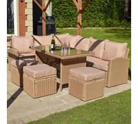 BPS Access Solutions The Perranporth Luxury Rattan Garden Set With Glass Table (Taupe/brown)