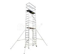 BPS Aluminium Scaffold/Scaffolding Tower/Towers DIY Premium Plus with 4 x Lockable Wheels and Outriggers and Leg Height Adjustment Kit 7m Working Height Free Next Day Delivery