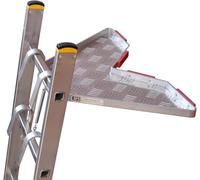 BPS® Complete Ladder Stand Off | V-Shaped Universal Ladder Standoff with Tray | Downpipe Ladder Accessory | Aluminum Stabiliser Rubber Bumper | Heavy Duty Aluminium