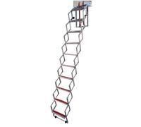 BPS Concertina Loft Ladder - Easy Fit - Superb compact design with Rubber Coated Non Slip Treads (8ft)