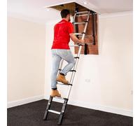 BPS® Deluxe Telescopic Loft Ladder | Huge 150kg Weight rating | Space Saving Design | EN14975 Certified | 2.3m - 2.7m Floor to Ceiling Height