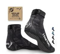 BPS 'Feet First' Beach Volleyball Socks Ultra Flexible Sand Soccer Socks Quick Dry Aqua Sock with Kevlar Soles, Banana Black With Rubber Grip Soles, Large