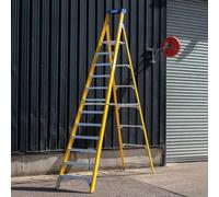 BPS Fibreglass Platform Step Ladder | 12 Steps | EN131 Professional Use | Electricians Ladder | Non-Slip Feet | Trade & DIY | Painting & Decorating