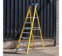 BPS Fibreglass Platform Step Ladder | 7 Steps | EN131 Professional Use | Electricians Ladder | Non-Slip Feet | Trade & DIY | Painting & Decorating