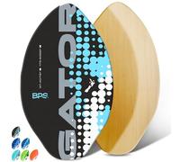 BPS 'Gator' 30 Inch Skim Board - Epoxy Coated Wood Skimboard with EVA Pads - No Wax Needed - Beginner to Advanced - Medium Skimboard (Black)