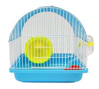 BPS Hamster Cage Mini House Chalet for Hamster with Feeder Sprinkler Wheel, Random Colour, 22.5 x 22.5 x 17 cm (Round Shape) BPS-1216