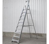 BPS® Industrial Platform Step Ladder/Ladders | 150kg Load Capacity | Aluminium | Heavy Duty | EN131 Pro Certified | 2.59m Platform Height | 10 Steps