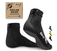 BPS 'Piha' Water Socks (Black with Rubber Grip Soles, Medium)