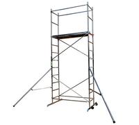 BPS® Premium DIY Scaffold Tower | Lightweight Aluminium Design | Home Scaffolding | Easy Assembly | Tilt and Roll Wheels | 150kg Load Capacity | 5m Working Height + 2 Outriggers