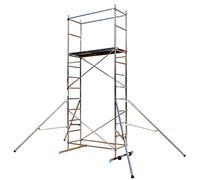 BPS® Premium DIY Scaffold Tower | Lightweight Aluminium Design | Home Scaffolding | Easy Assembly | Tilt and Roll Wheels | 150kg Load Capacity | 5m Working Height + 4 Outriggers