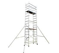 BPS® Premium Plus DIY Scaffold Tower | Lightweight Aluminium Design | 4 x Lockable Wheels | Outriggers | Home Scaffolding | Easy Assembly | 150kg Load Capacity | 6m Working Height
