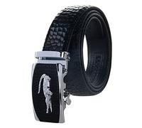 Bpstar Mens Belt, Ratchet Belts Adjustable Automatic Buckle PU Leather belt for men - Trim to Fit, Black2, 21-45"