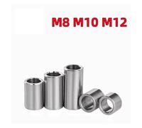 BPTPEVENZY 10/2pcs M8 M10 M12 304 Stainless Steel Bushing Lengthen Washer Sleeve Unthreaded Hollow Casing Round Column Joint Length 2-30mm(M12x16 (IDxOD),3mm (5pcs))