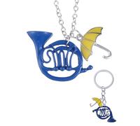 BPTRKOM 2 Pieces Horn Keychains - Enamel Keychain,Blue Horn Umbrella Pendant,How I Met Your Mother Gifts for Parents,(Blue)