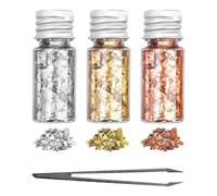 BPTRKOM 3 Piece Gold Leaf Premium Set - for Cakes, Chocolates & Chocolate - Gold Flakes for Dessert Decoration - High-Quality Gold Foil for Confectioners & Hobby Bakers