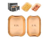 BPTRKOM Baking Paper for Air Fryers - 100 Sheets (50+50) Oiled and Non-Stick - Compatible with Moulinex EZ901820 5.2/3.1L, Fei Mou Pu Series 3000, Lakeland Tower Salter