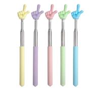 BPTRKOM Pack of 5 Extendable Pointing Stick Finger Pointing Stick Colourful Finger Shape Designs for Teachers and Lecturers - Practical Telescopic Pointer for Teaching & Presentations