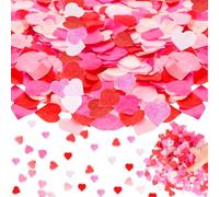 BPTZYLN 10000 PCS Wedding Confetti, Heart Shaped Pink, Red, Rose Red & White, 50g Mix, Tissue Paper, Multipurpose Confetti for Weddings, Anniversaries, Parties