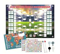 BPTZYLN World Cup Wall Chart 2026 and 2 Pcs World Cup Stickers, Worlds Cups Football 2026 42x60cm Worlds Cups Chart, Wall Charts with Handwritten Pen for Track The Game and Record Resultsb